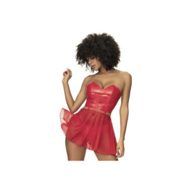 Ensemble lingerie Deux Pièces "Wet Look" Rouge 